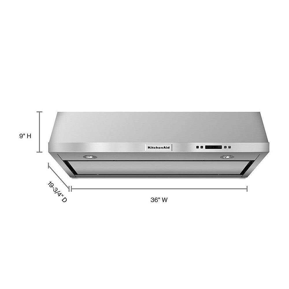Alt View 11. KitchenAid - 36" Convertible Range Hood - Stainless steel.