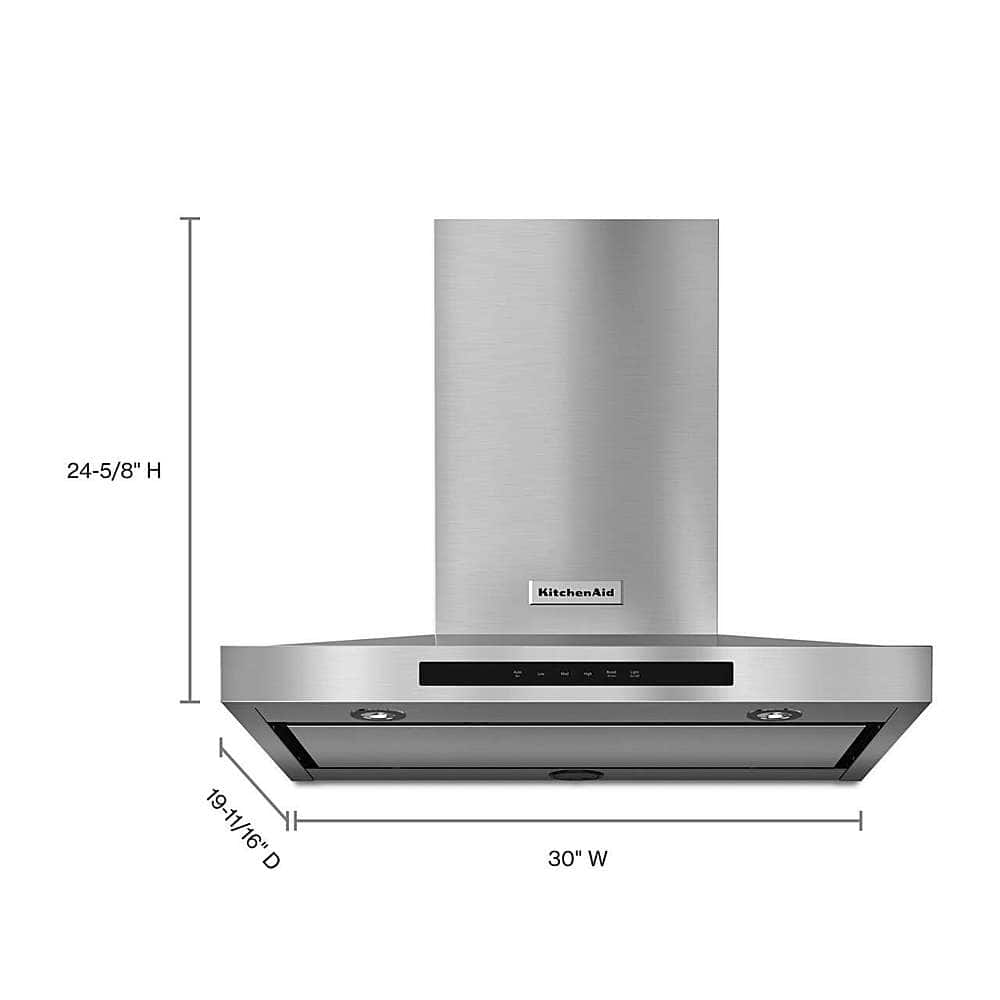 Alt View 16. KitchenAid - 30" Convertible Range Hood - Stainless steel.