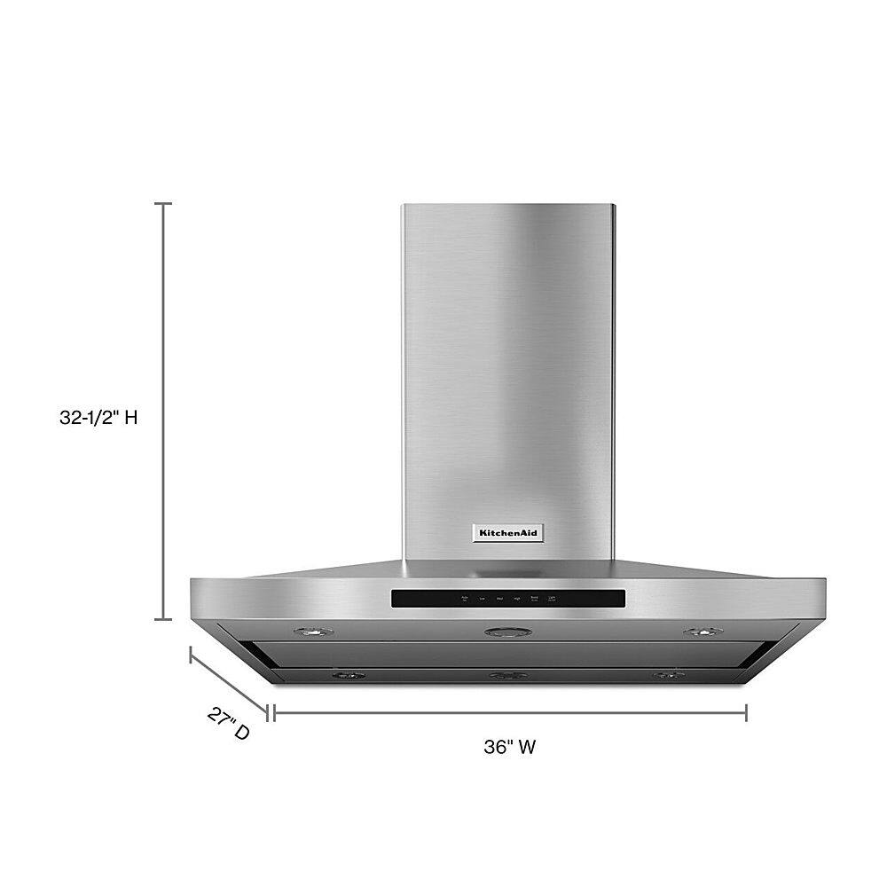 Alt View 11. KitchenAid - 36" Convertible Range Hood - Stainless steel.
