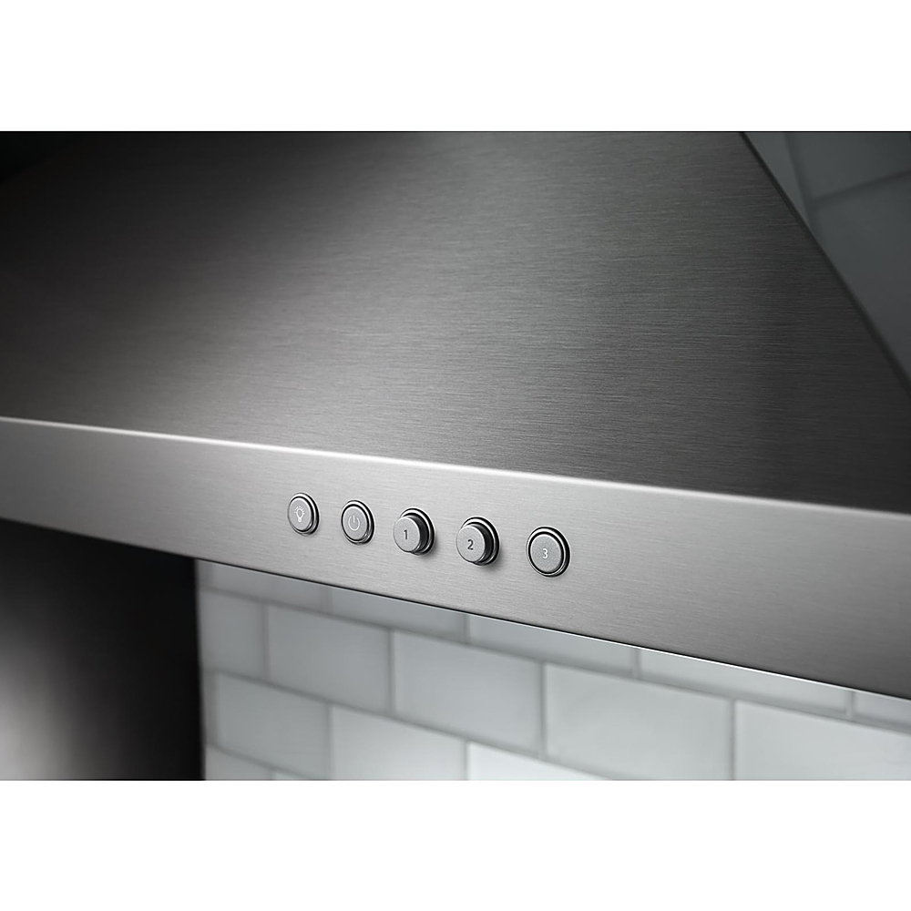 Left View: Zephyr - Anzio 30 in. 600 CFM Wall Mount Range Hood with LED Light - Stainless Steel