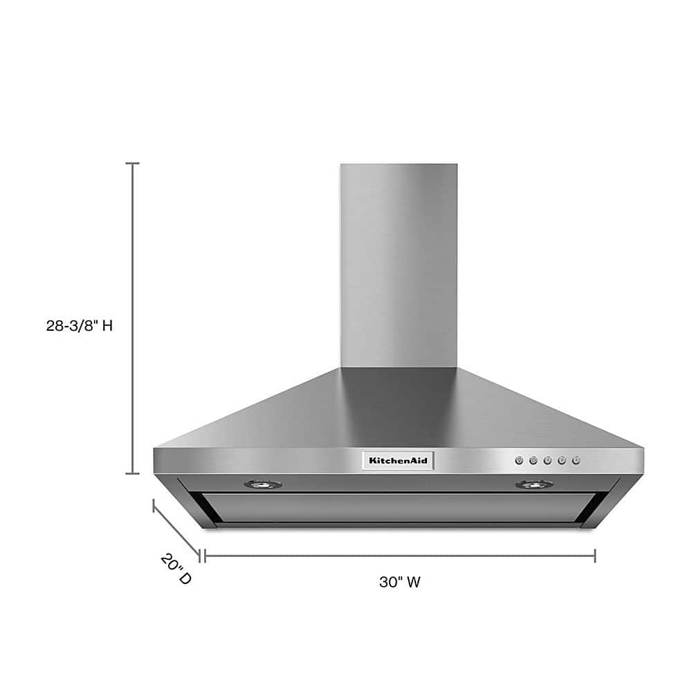 Alt View 12. KitchenAid - 30" Convertible Range Hood - Stainless steel.