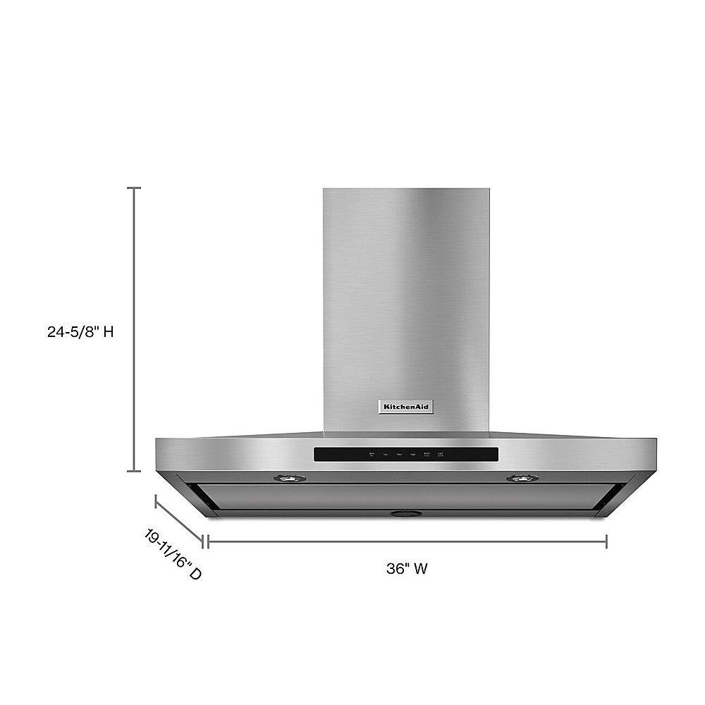 Alt View 11. KitchenAid - 36" Convertible Range Hood - Stainless steel.