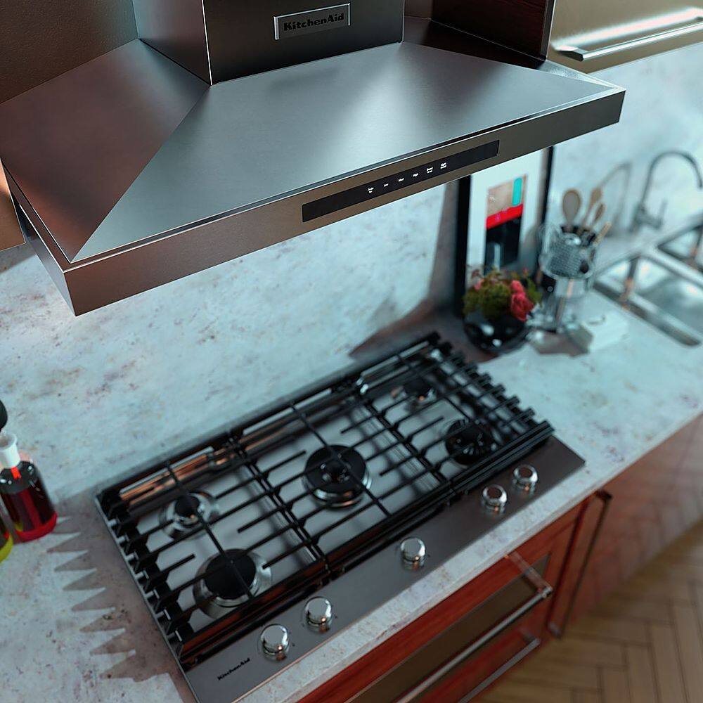 Alt View 17. KitchenAid - 36" Convertible Range Hood - Stainless steel.