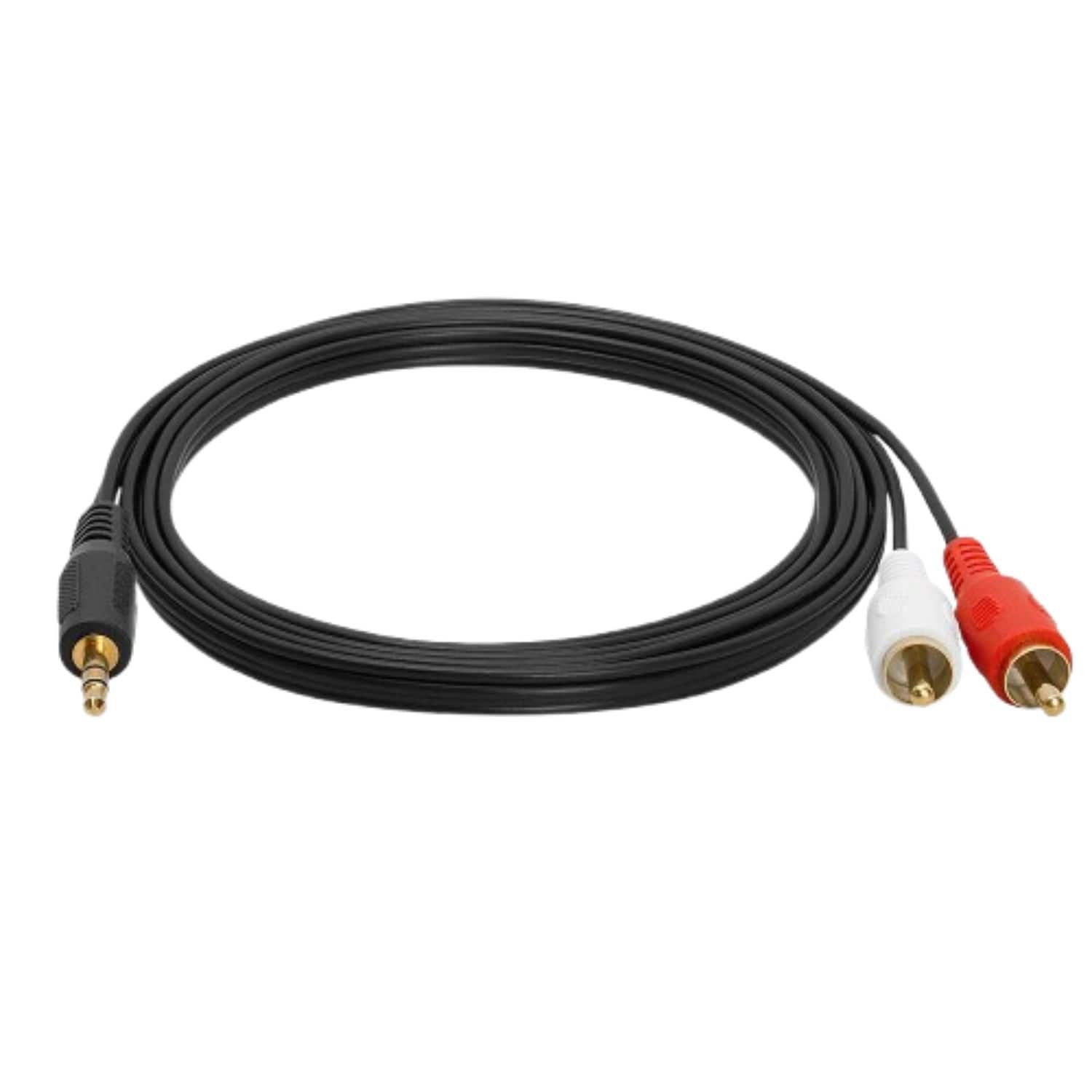 Home Collection - 3.5mm to RCA Stereo Audio Cable 12ft – 2RCA to AUX Y-Splitter Adapter Cord for Speakers & Amps