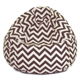 Majestic Home - Small Bean Bag Chevron Chocolate - Brown