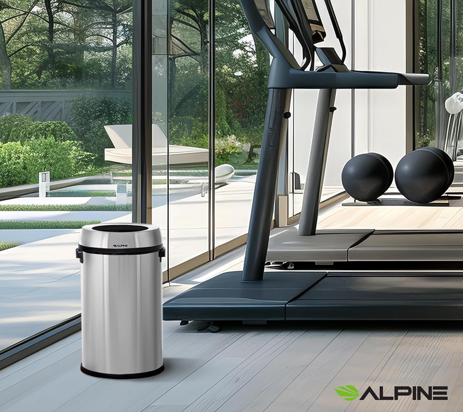 Alt View 10. Alpine Industries - Stainless Steel 17 Gallon Open Top Trash Can - Stainless Steel.