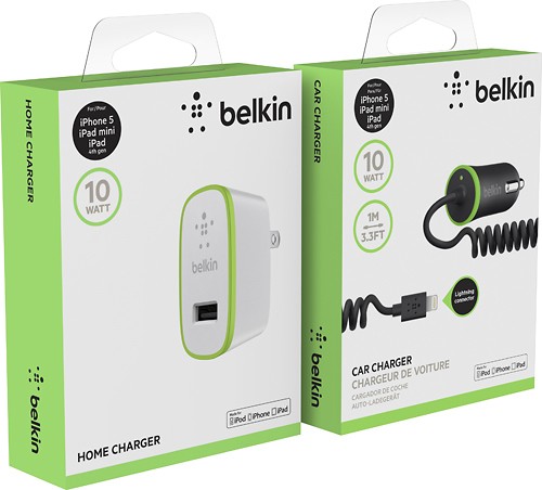  Belkin - Home and Vehicle Chargers for Select Apple® iPad®, iPhone®, and iPod® Models