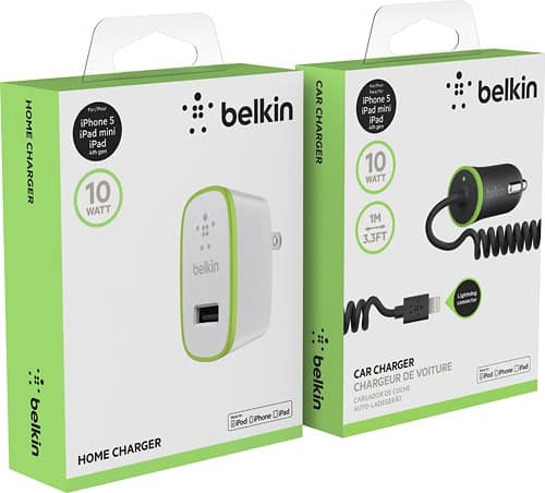 Belkin - Home and Vehicle Chargers for Select Apple® iPad®, iPhone®, and iPod® Models-Front_Standard
