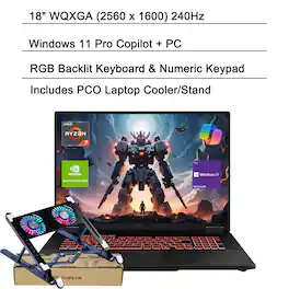 ASUS - TUF A18 18" WQXGA Laptop - AMD Ryzen 7 260, 64GB RAM - 4TB SSD - NVIDIA GeForce RTX 5070 - For Gaming & Heavy Tasks - Gray