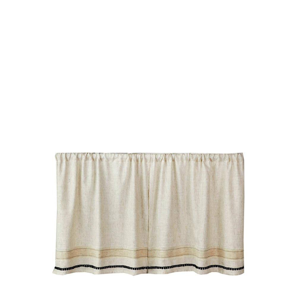 Front. SKL Home - SKL Home Subtle Stripe Tier Pair Window Curtain 2 Piece Set - 56" x 24" Linen - Linen.