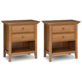 Simpli Home - Amherst 24 inch Bedside Table (Set of 2) - Light Golden Brown