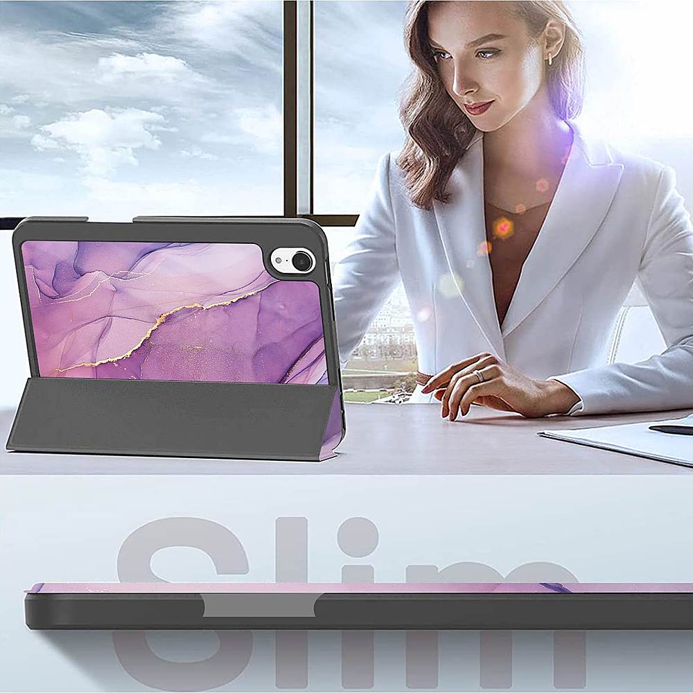 Alt View 15. SaharaCase - Folio Case for Apple iPad mini (A17 Pro) and Apple iPad mini (6th Generation 2021) - Purple Marble.