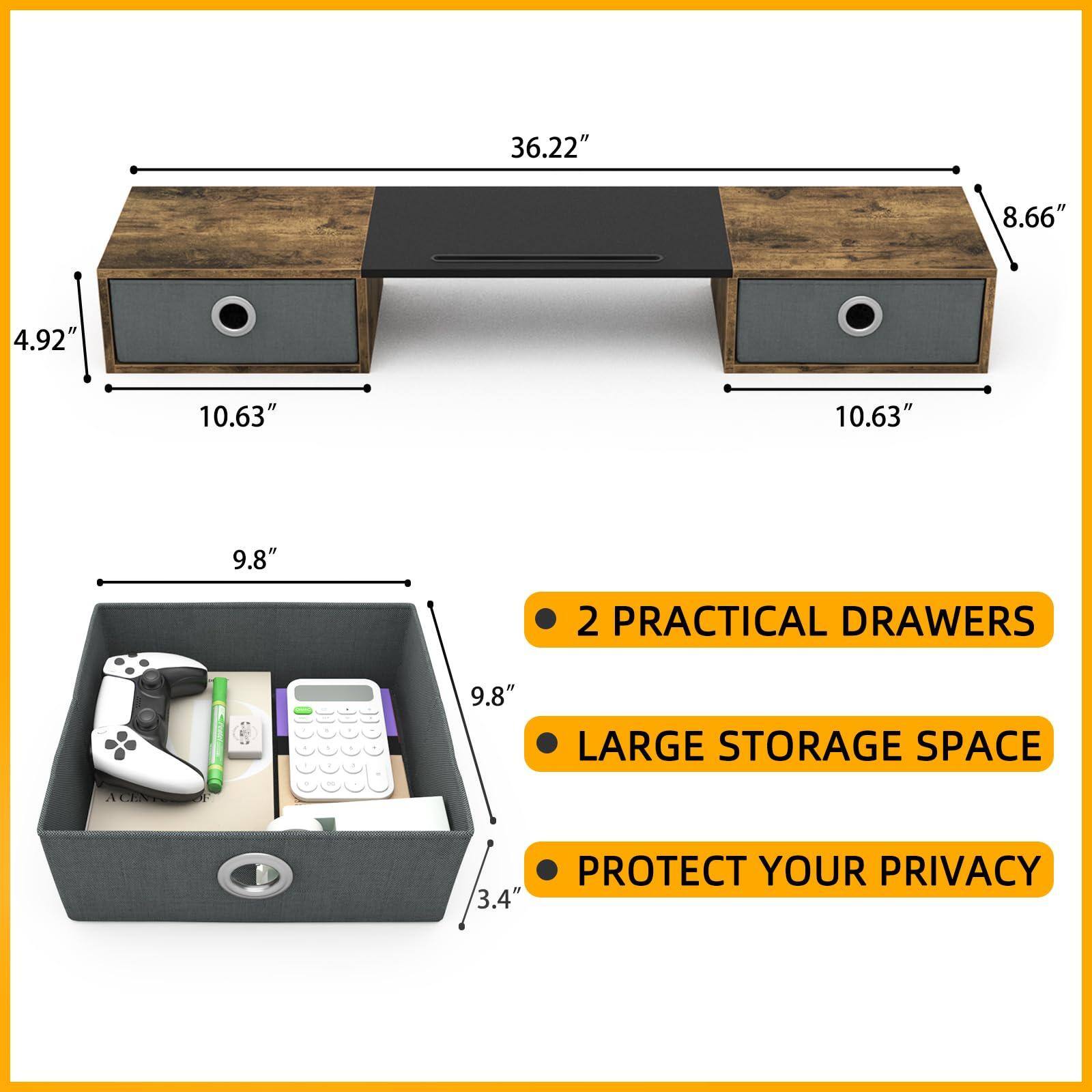 - 36.22"
- 8.66"
- 4.92"
- 10.63"
- 10.63"
- 9.8"
- 2 PRACTICAL DRAWERS
- LARGE STORAGE SPACE
- PROTECT YOUR PRIVACY
- 3.4"