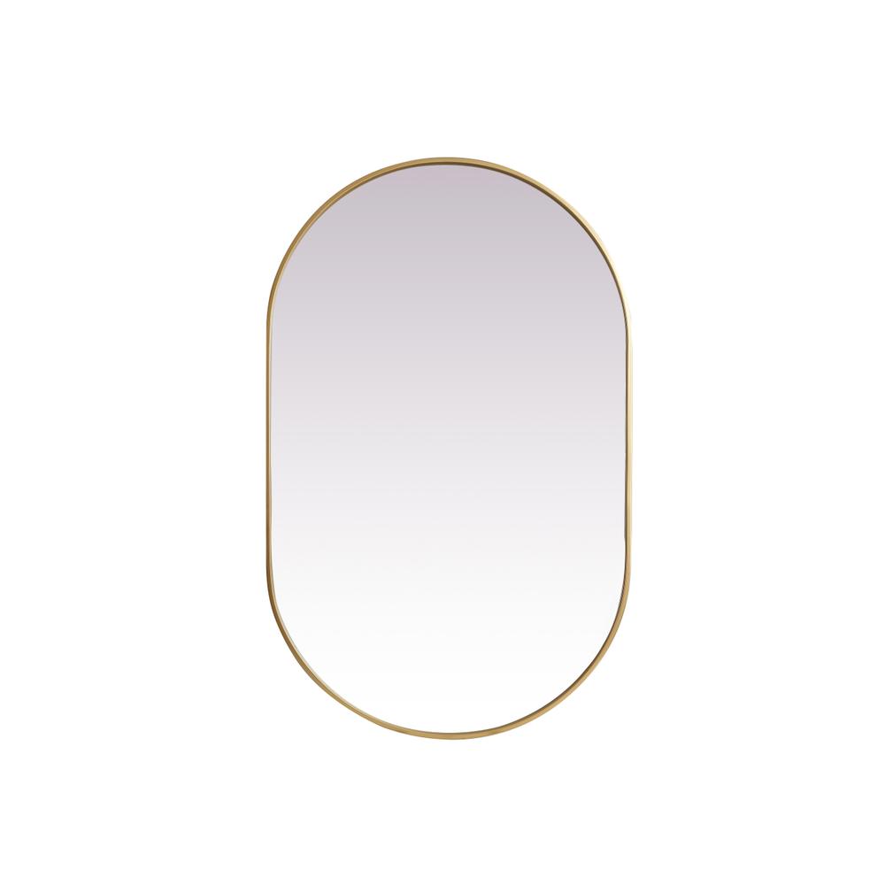 Alt View 7. Elegant Decor - Metal Frame Oval Mirror 30x48 Inch in Brass - Brass.
