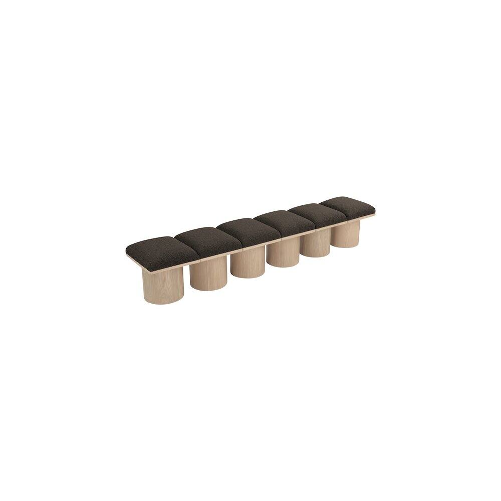 Alt View 3. Meridian Furniture - Pavilion Brown Boucle Fabric Bench - Brown.
