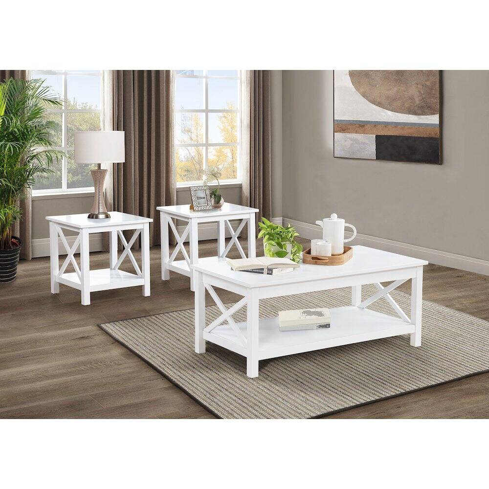 Left. Coaster Co. of America - Skyview 3-piece Rectangular Lift Top Coffee Table Set White - White.