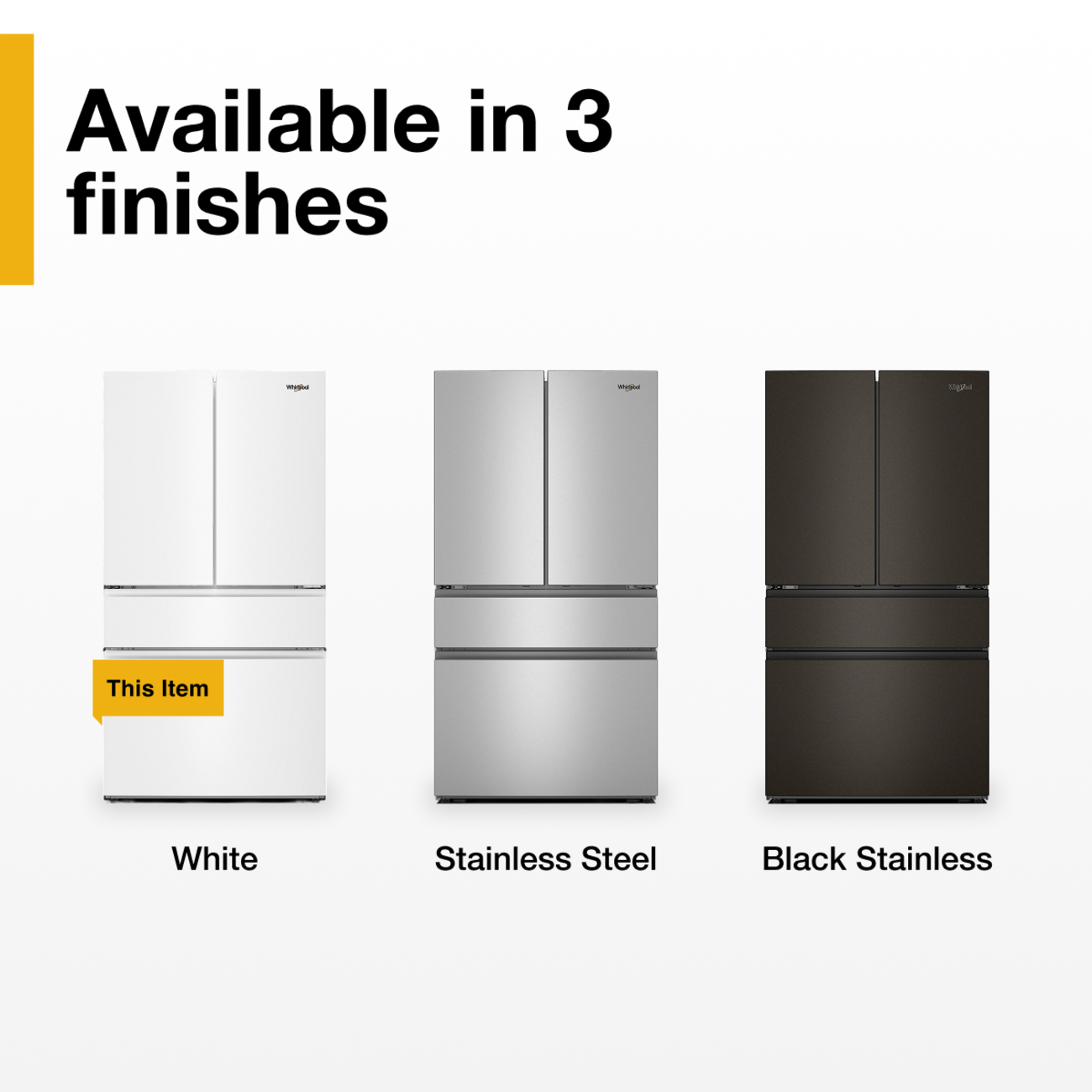 Available in 3 finishes

This Item

White Stainless Steel Black Stainless