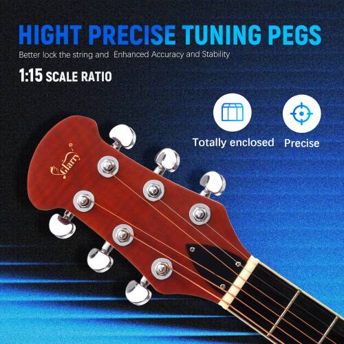 HIGHT PRECISE TUNING PEGS  
Better lock the string and Enhanced Accuracy and Stability  
1:15 SCALE RATIO  
Totally enclosed Precise