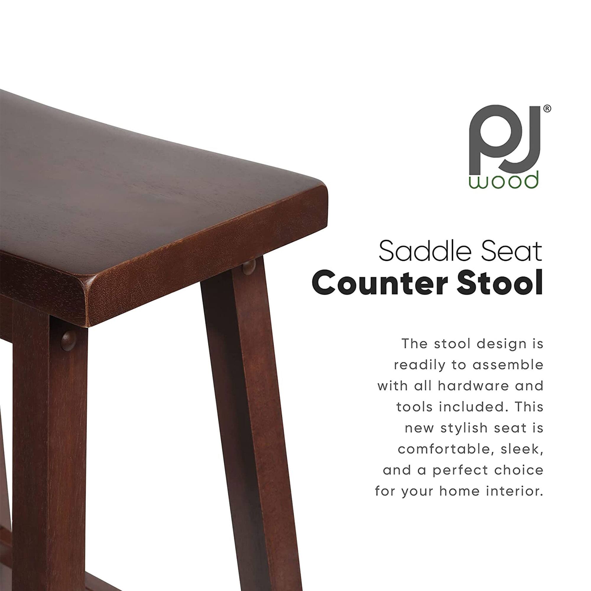PJ Wood Saddle Seat Counter Stool

The stool design is readily to assemble with all hardware and tools included. This new stylish seat is comfortable, sleek, and a perfect choice for your home interior.