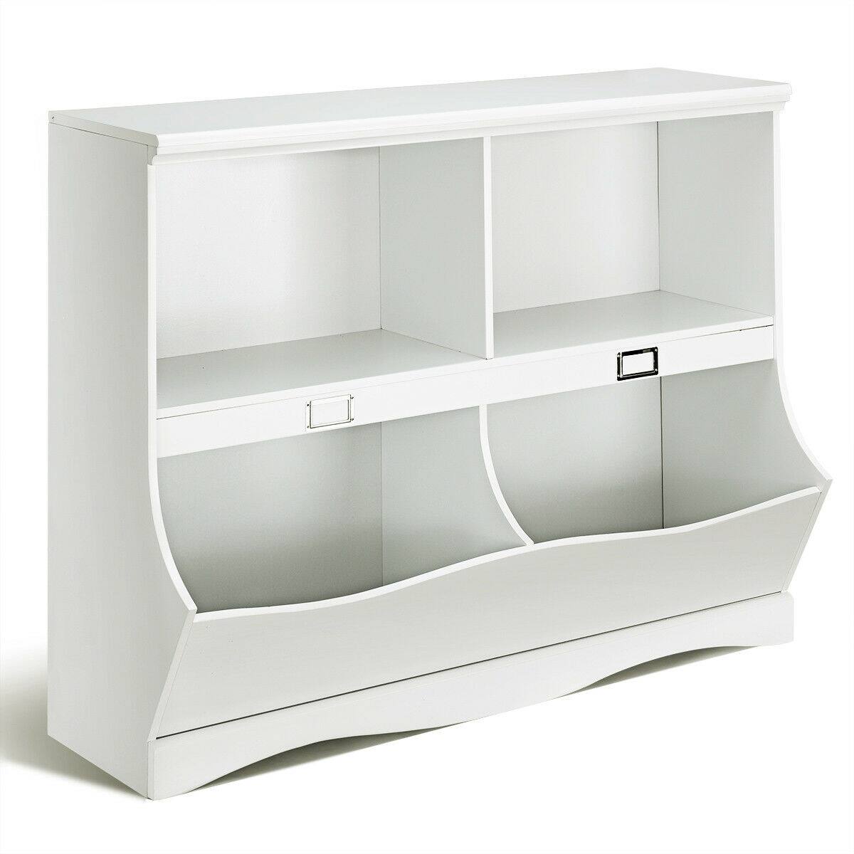 Alt View 9. Gymax - Gymax Children Storage Unit Kids Bookshelf Bookcase Baby Toy Organizer Shelf White - White.