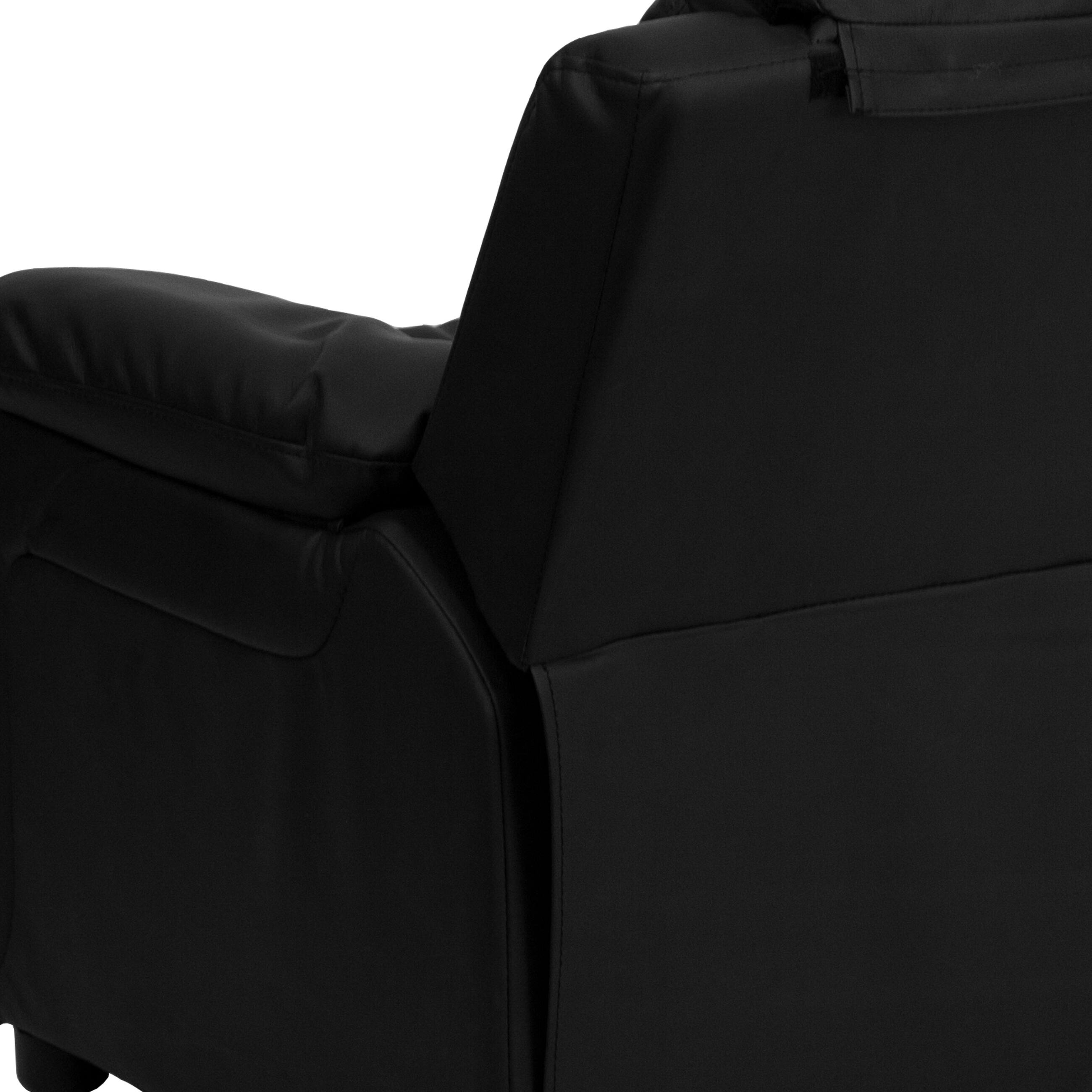 Alt View 9. Emma + Oliver - Deluxe Padded Contemporary Kids Recliner with Storage Arms - Black LeatherSoft.