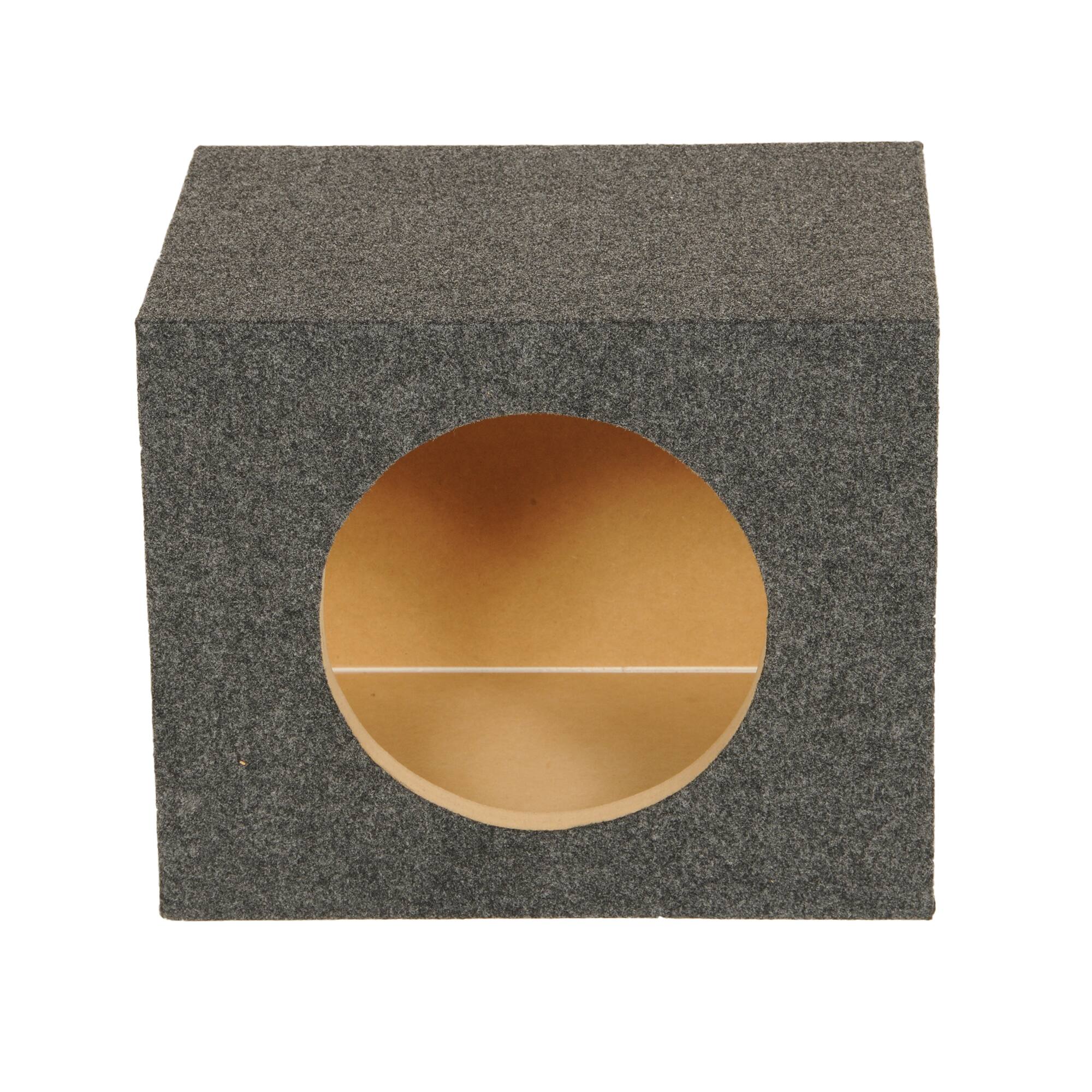 Alt View 10. QPower - QPower 10" Heavy-Duty Single Sealed Vehicle Subwoofer Enclosure Woofer Box, Gray - Charcoal Black.