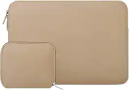 mosiso - 13-13.3 inch Laptop Sleeve Bag for MacBook Air Pro 13 14 HP Dell ASUS Lenovo, Neoprene Computer Sleeve with Small Case - Apricot