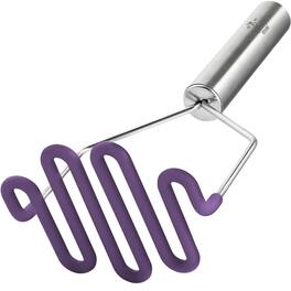 Zulay Kitchen - Potato Masher with Premium Silicone Coated Stainless Steel Design - Purple