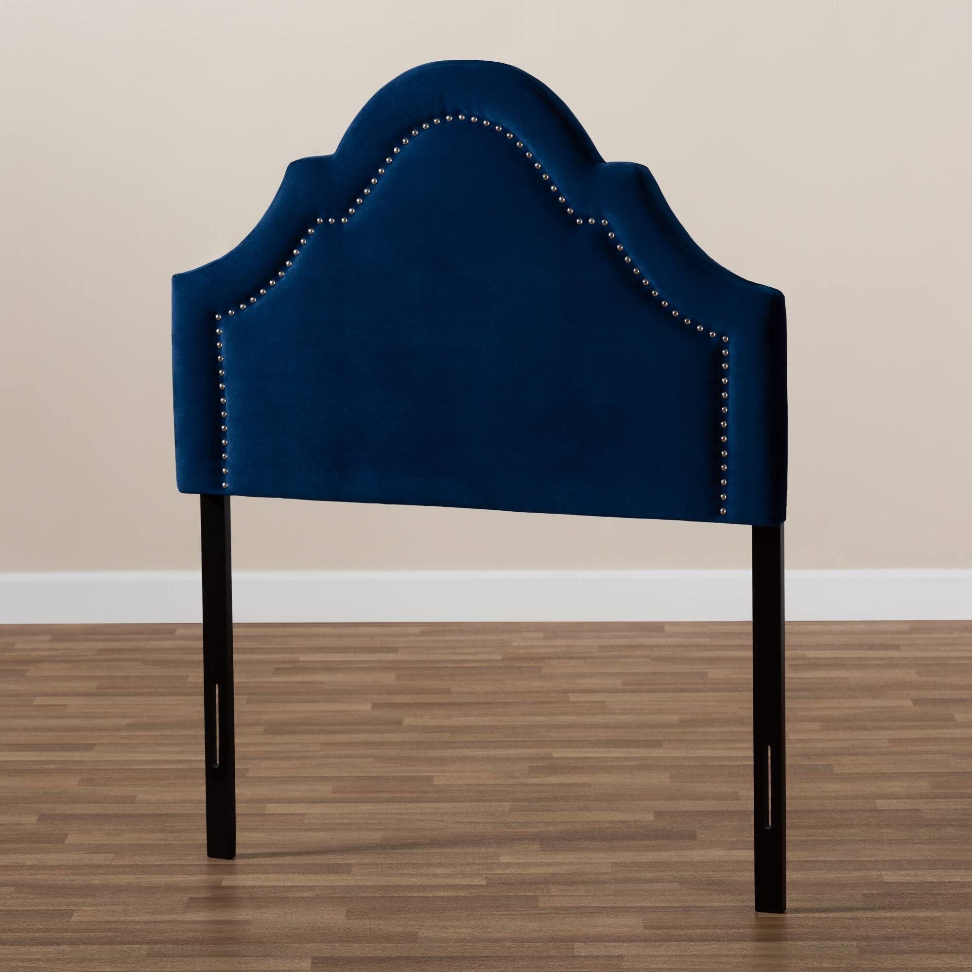 Alt View 1. Baxton Studio - Rita Modern and Contemporary Velvet Fabric Upholstered Twin Size Headboard - Royal Blue.