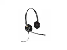 Front. HP - Poly EncorePro HW520D Stereo Wired On-ear Headset with Noise Cancelling Mic - Black.