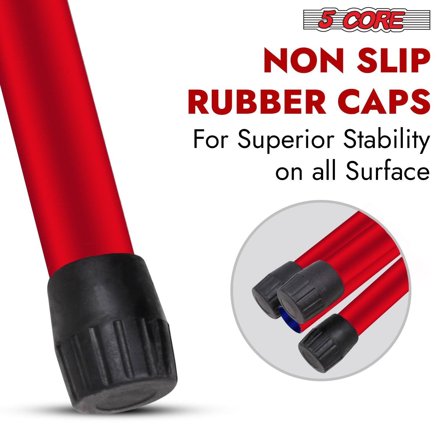 5 CORE NON SLIP RUBBER CAPS for Superior Stability on all Surfaces