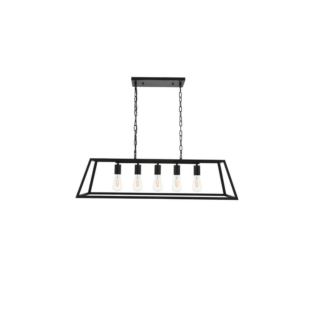 Alt View 8. Living District - Resolute 5 light black Pendant - Black.