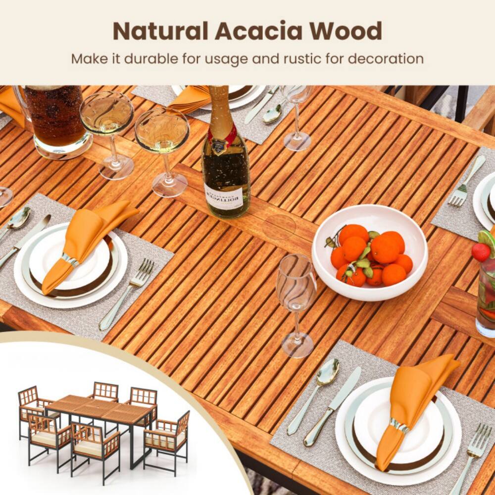 Natural Acacia Wood  
Make it durable for usage and rustic for decoration