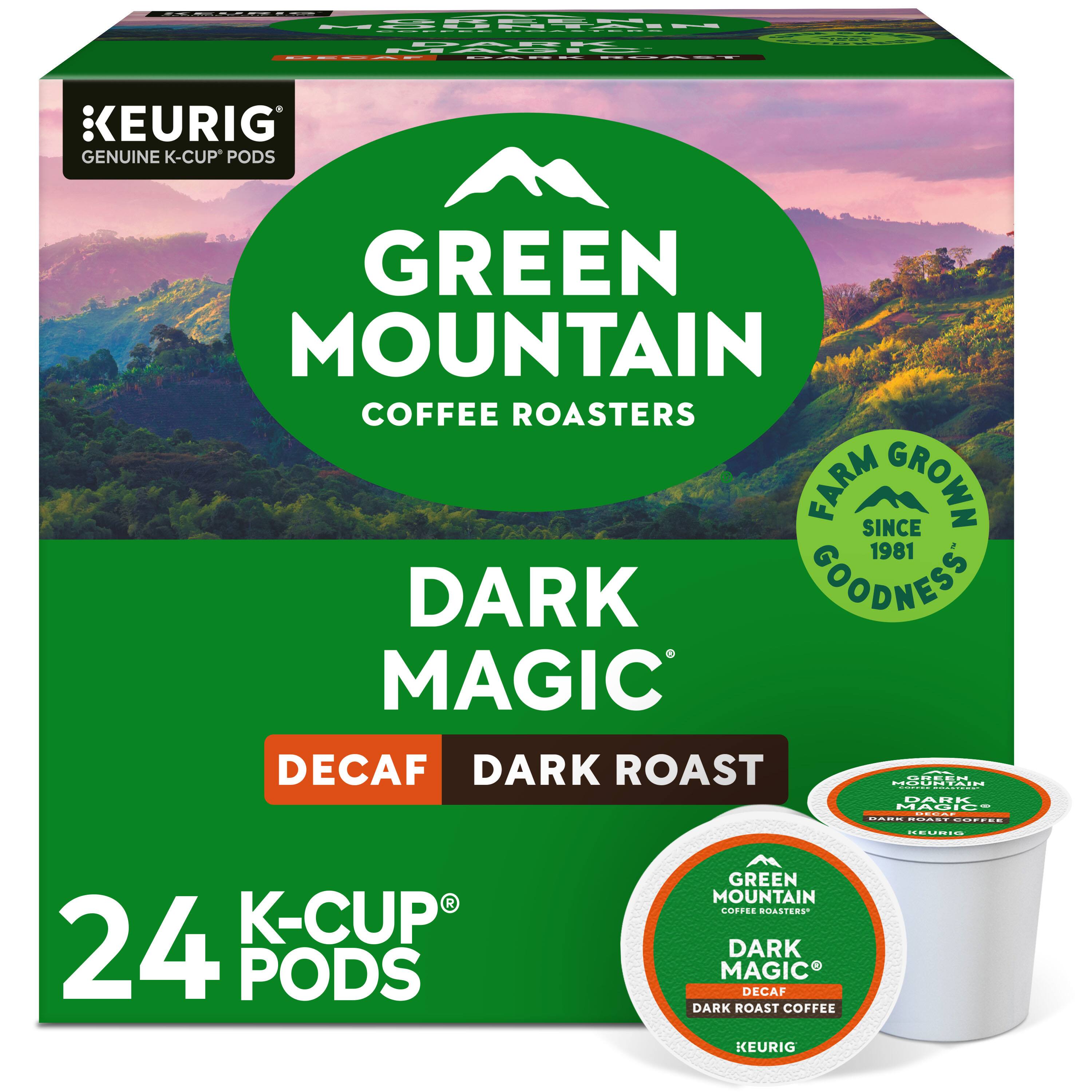 GREEN MOUNTAIN COFFEE ROASTERS  
DARK MAGIC  
DECAF  
DARK ROAST  
24 K-CUP PODS  
FARM GROWN SINCE 1981  
GOODNESS