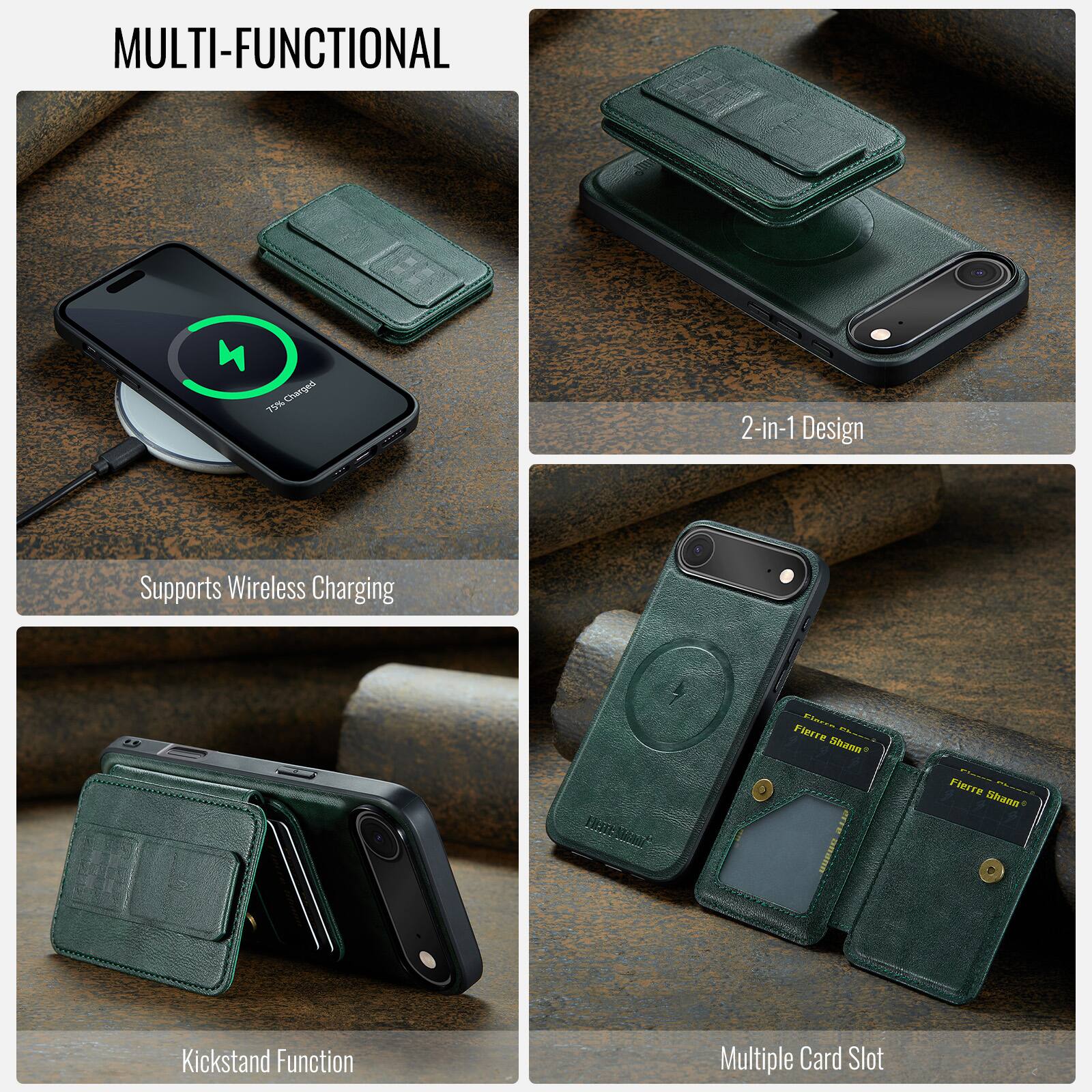 MULTI-FUNCTIONAL

- Charged 75%
- 2-in-1 Design
- Supports Wireless Charging
- Kickstand Function
- Multiple Card Slot