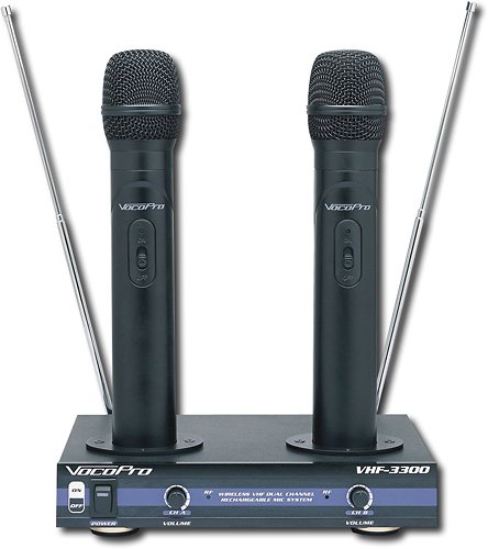 VocoPro 2-Channel VHF Rechargeable Wireless Microphone System VHF-3300 -  Best Buy