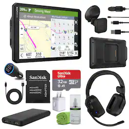 Garmin - dezl OTR820, Large, Easy-to-Read 8” GPS Truck Navigator Bundle - Black