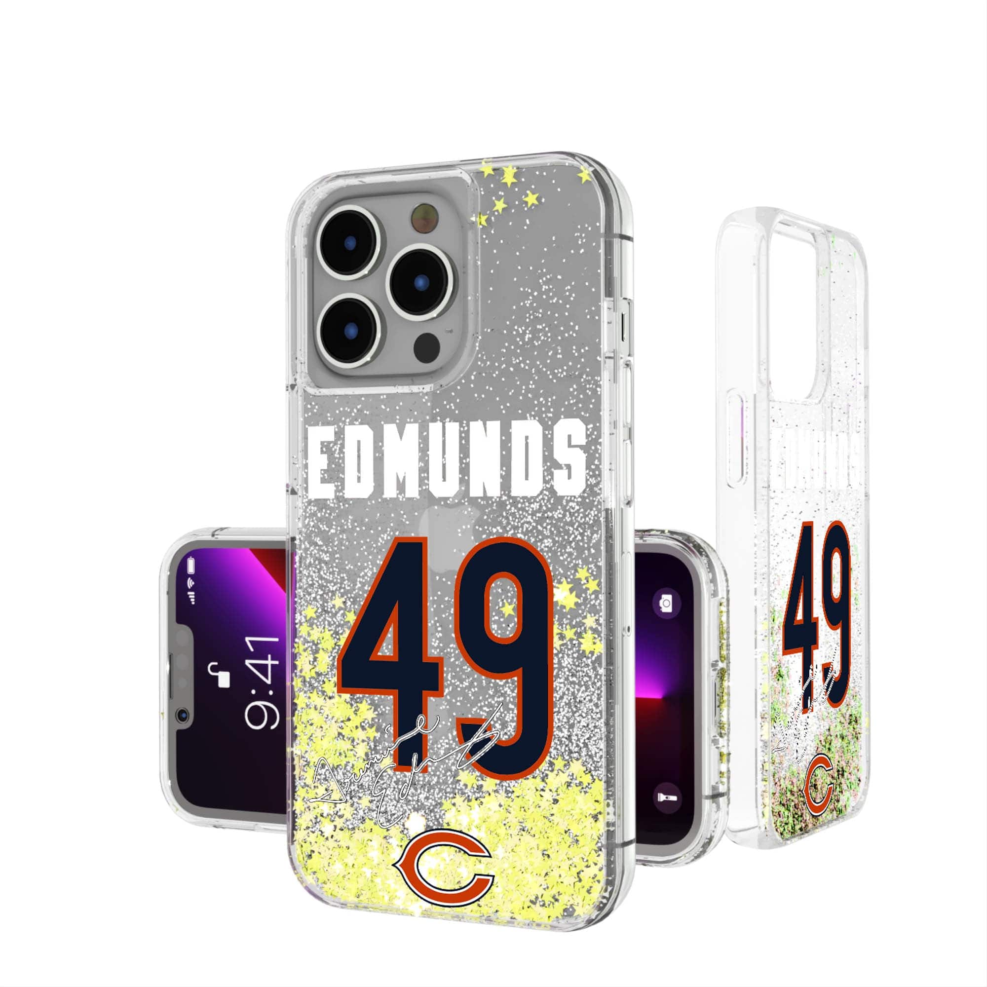 Keyscaper - Tremaine Edmunds Chicago Bears iPhone Glitter Phone Case - 14 Pro - Multicolor