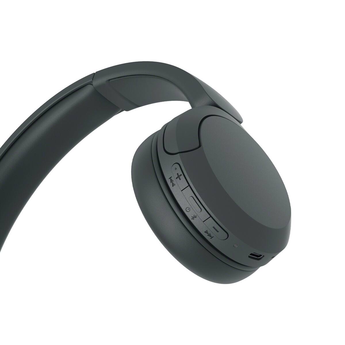 Alt View 5. Sony - WHCH520 Wireless Headphones with Microphone, Black with Wood Headphone Display Stand.