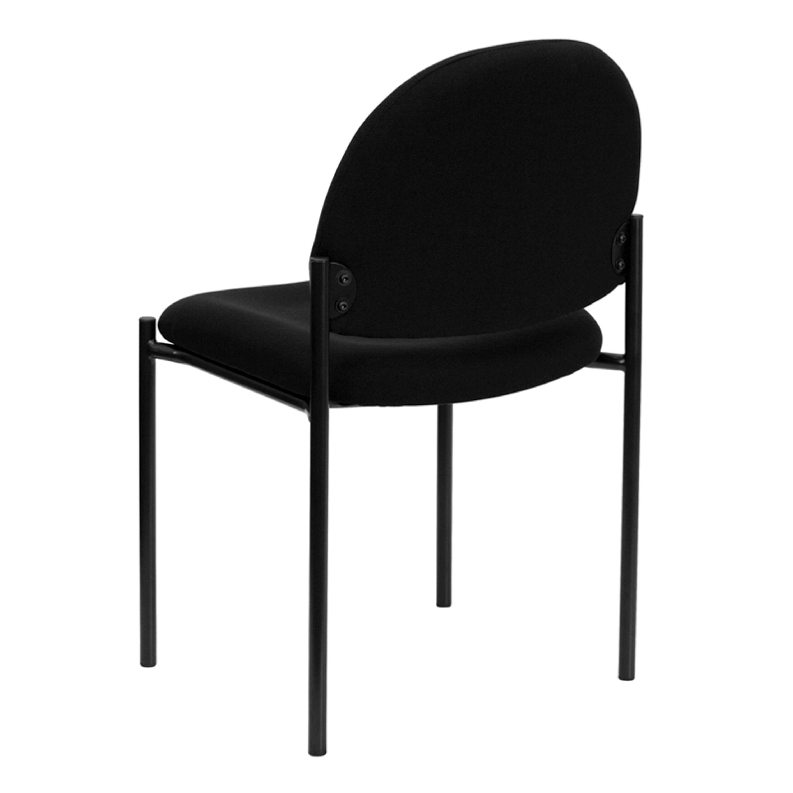 Alt View 5. Emma + Oliver - Comfort Stackable Steel Side Reception Chair - Black Fabric.