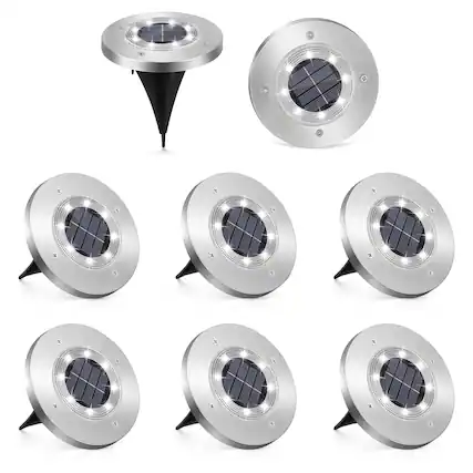 Front. Oumilen - 8 Pack Solar Ground Lights,Cool White.