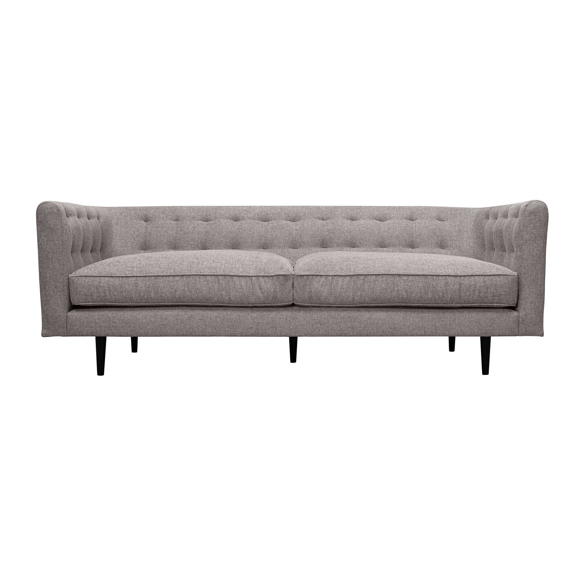 Front. Armen Living - Annabelle 80" Gray Fabric Sofa with Black Wood Legs - Gray.