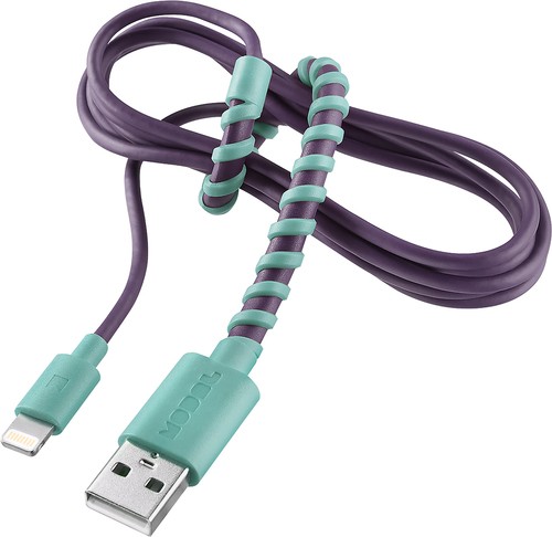  Modal - 4' Twist Lightning Charge-and-Sync Cable - Purple/Mint