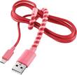 Modal - 4' Twist Micro USB Charge-and-Sync Cable - Pink - Larger Front