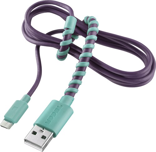  Modal - 4' Twist Micro USB Charge-and-Sync Cable - Purple/Mint