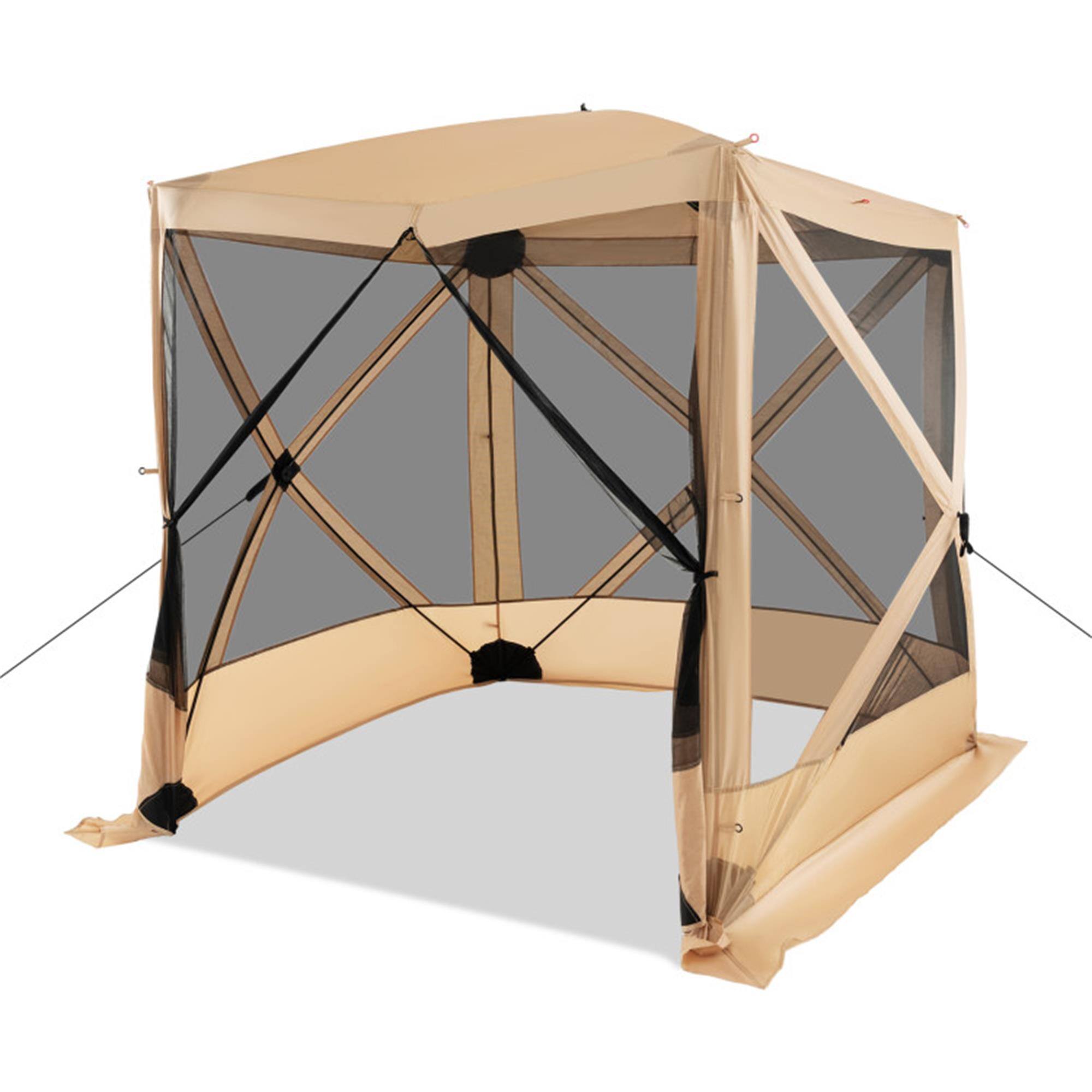 Front. Boyel Living - Coffee Pop Up Gazebo 80-in W x 80-in D x 84-in H - Coffee.