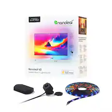 For TIN Monitor Up to 85 (216cm) nanoleaf Smarter by Design P Soran Mirror ity ToM m ScNtunt Ana R or i e d ain b F OM r de nmeie aion Sprig I Prvess Soe - Nanoleaf 4D Screen Mirror + Lightstrip Kit morks ws Apple Home.
