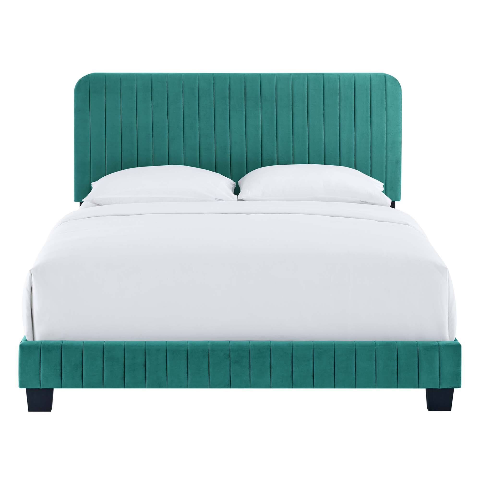 Alt View 2. Modway - Rhiannon Diamond Tufted Upholstered Performance Velvet Queen Bed - Gray.