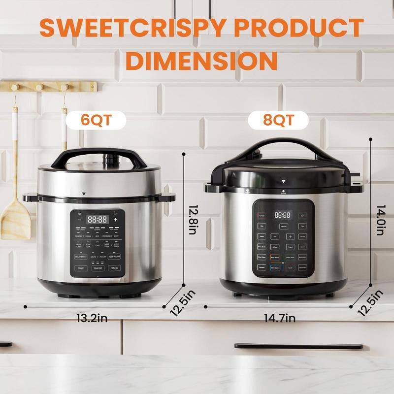 SWEETCRISPY PRODUCT DIMENSION
6QT
8QT
12.8in
14.0in
13.2in
12.5in
14.7in
12.5in