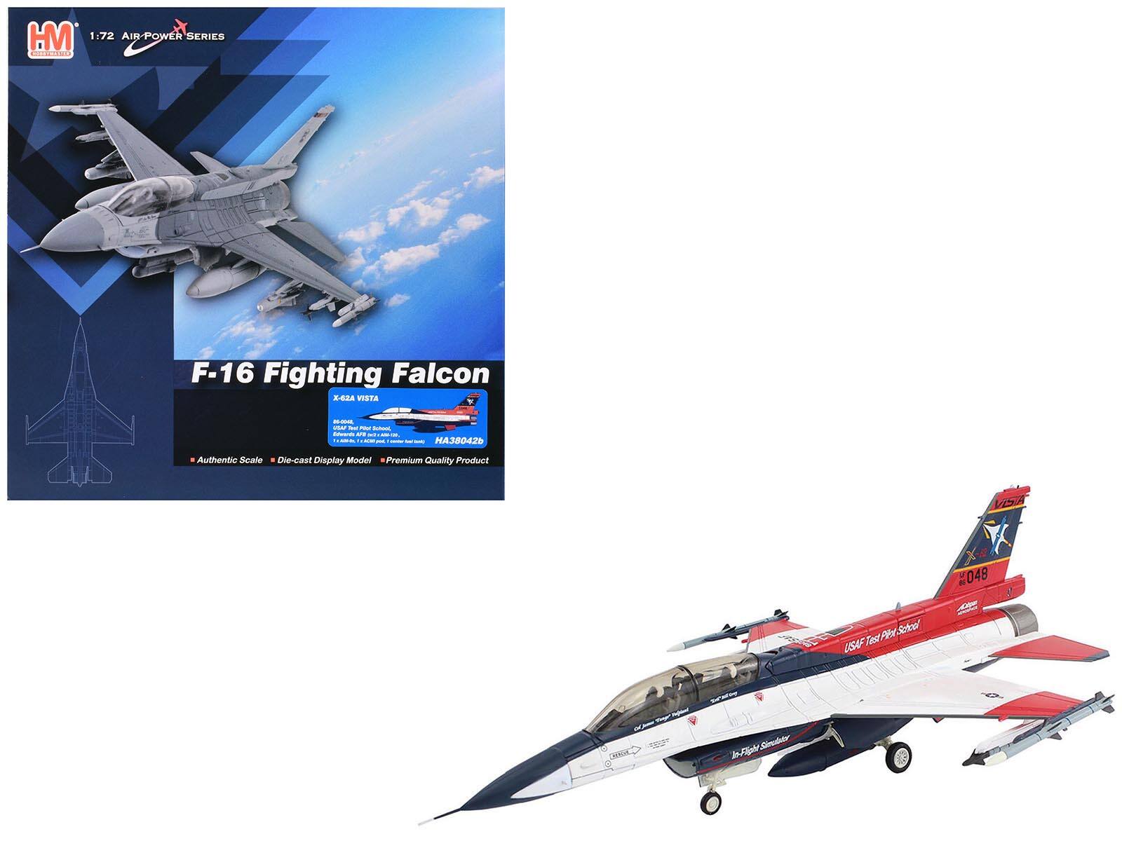 HM 1:72 AIR POWER SERIES  
CILCINO F-16 Fighting Falcon  
X-62A VISTA  
Authentic Scale Die-cast Display Model  
Premium Quality Product  
USAF Test Pilot School  
X-4 M048  
HA38042b  
VISTA  
USAF Test Pilot School  
Light Simulator
